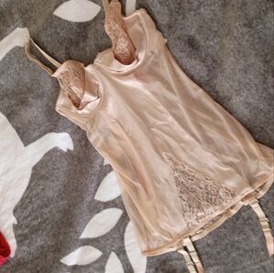 Vintage Y2K 90s Victoria Secret Lingerie Nightie Sexy Garter VS Sheer 36C L